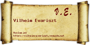 Vilheim Evariszt névjegykártya